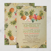 トロピカルパイナップルビーチライトエンゲージパーティ 招待状 (正面/裏面)