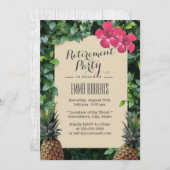 トロピカルパイナップルビーチルアウ(ハワイ式宴会)退職パーティー 招待状 (正面/裏面)