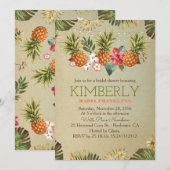 トロピカルパイナップルビーチ ライト ブライダルシャワー 招待状 (正面/裏面)