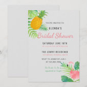 トロピカルパイナップルフラインゴ ブライダルシャワー招待状 招待状 (正面/裏面)