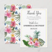 トロピカルパイナップルフラワーエンゲージメントパーティー サンキューカード (正面/裏面)