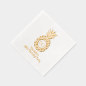 トロピカルパイナップルフレーム誕生日パーティー 箔ナプキン (右)