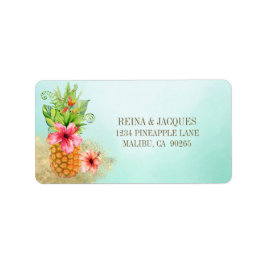 トロピカルパイナップルフローラブーケ差出人住所 ラベル