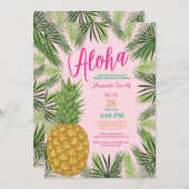トロピカルパイナップルブライダルシャワー招待 招待状 (正面/裏面)