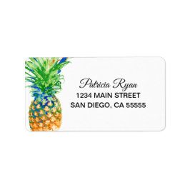 トロピカルパイナップルブラックスクリプトタイポグラフィアドレス ラベル