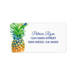 トロピカルパイナップルブルータイポグラフィアドレス ラベル