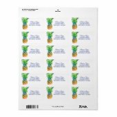 トロピカルパイナップルブルータイポグラフィアドレス ラベル (フルシート)