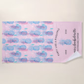 トロピカルパイナップルプリントバチェロレッテ週末 ビーチタオル (正面)