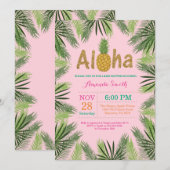 トロピカルパイナップルベイビーシャワー招待状 招待状 (正面/裏面)