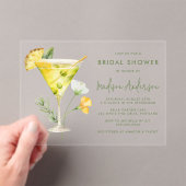 トロピカルパイナップルマルティニカクテルブライダルシャワー アクリル招待状 (インサイチュ (ポータブル))