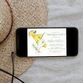 トロピカルパイナップルマルティーニカクテルバースデーパーティー 招待状