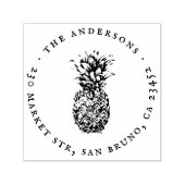 トロピカルパイナップルラウンド名&差出人住所 セルフインキングスタンプ (デザイン)