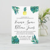 トロピカルパイナップルルアウ水彩招待状 招待状 (スタンド正面)