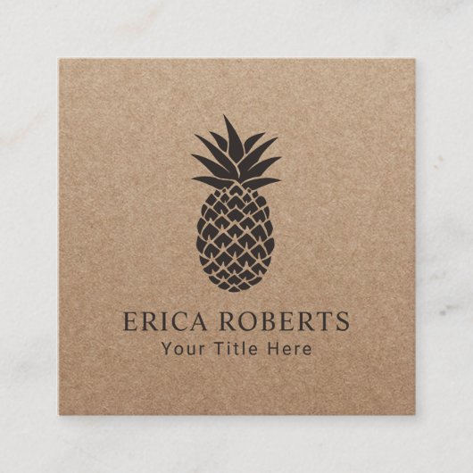 トロピカルパイナップルロゴミニマル素朴リストクラフト スクエア名刺 (正面)