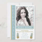 トロピカルパイナップル卒業パーティー卒業写真 招待状 (正面)