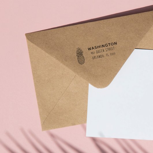 トロピカルパイナップル名前をカスタムする差出人住所 セルフインキングスタンプ