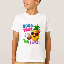 🌴トロピカルパイナップル夏のビーチキッズ 😎 Tシャツ