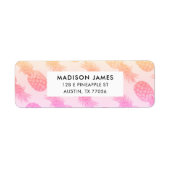 トロピカルパイナップル柄 オーダーメイド 返送先住所 ラベル (正面)