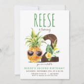 トロピカルパイナップル第2誕生日招待状 招待状 (正面)