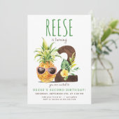 トロピカルパイナップル第2誕生日招待状 招待状 (スタンド正面)