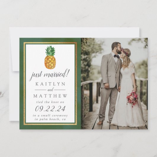 トロピカルパイナップル結婚のコレクション写真 案内状 (正面)