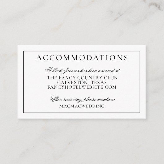 トロピカルパイナップル結婚アイランドの宿泊施設 エンクロージャーカード (正面)