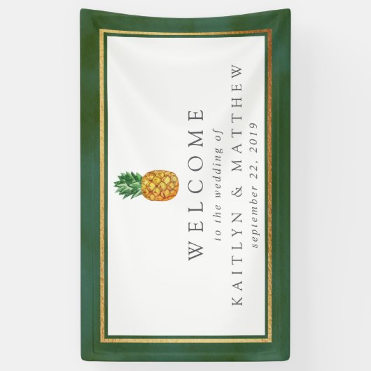 トロピカルパイナップル結婚コレクションへようこそ 横断幕 (縦)