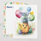 トロピカルパイナップル記念日誕生日カード シーズンカード (正面/裏面)