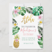 トロピカルパイナップル誕生日招待状 招待状 (正面)