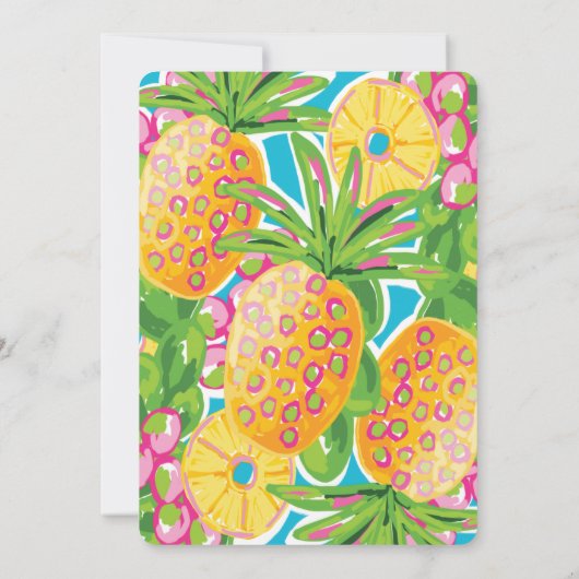 トロピカルパイナップル誕生日招待状 招待状 (裏面)