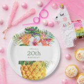 トロピカルパイナップル誕生日紙プレート ペーパープレート (パーティー)