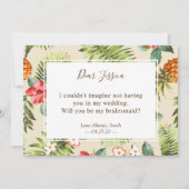 トロピカルパイナップル　あなたは私のブライズメイドになってくれる？ 招待状 (裏面)