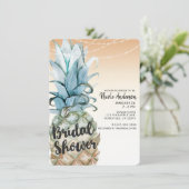 トロピカルパイナップル & ストリングライト ブライダルシャワー 招待状 (スタンド正面)