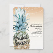 トロピカルパイナップル & ストリングライト ブライダルシャワー 招待状 (正面)