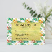 トロピカルパイナップル&ハイビスカスウェディングRSVP 出欠カード (スタンド正面)
