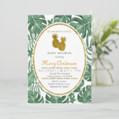 トロピカルパイナップル ハワイアン ベビーシャワー 招待状 (スタンド正面)