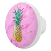 トロピカルパイナップル&ピンクマーブルモダンカラフル セラミックノブ (右)