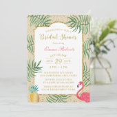 トロピカルパイナップル&フラミンゴビーチブライダルシャワー 招待状 (スタンド正面)