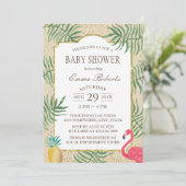 トロピカルパイナップル&フラミンゴビーチベビーシャワー 招待状 (スタンド正面)