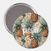 トロピカルパイナップル フラワーリ マグネット (正面/裏面)