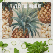 トロピカルパイナップル フローラル キッチンタオル (折り畳み)