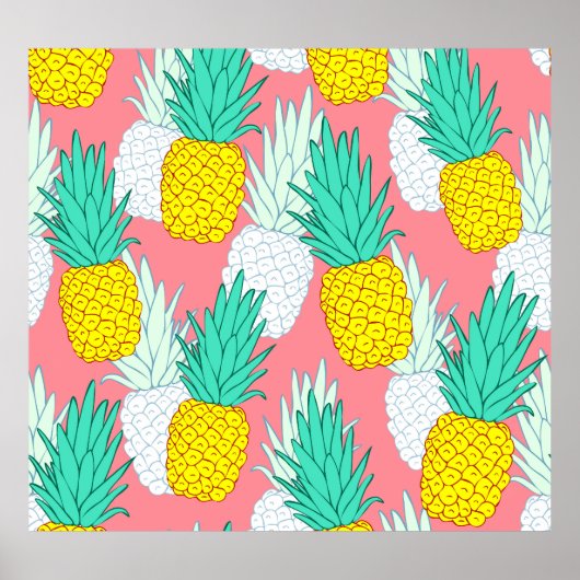 トロピカルパイナップル:赤い漫画シック。 ポスター (正面)