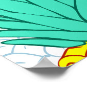 トロピカルパイナップル:赤い漫画シック。 ポスター (角)