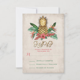 トロピカルパイナップルRSVPカード 出欠カード