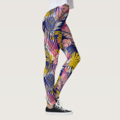 トロピカルパカラフルーム、抽象芸術チータプリント レギンス (右)