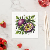 トロピカルパシオンフルーツ植物学 スタンダードカクテルナプキン (インサイチュ)