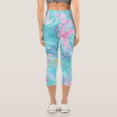 トロピカルパステルカリブのシーコーラルリーフサマー カプリレギンス (裏面)