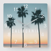 トロピカルパステルグラデーションティール（緑がかった色）オレンジパームツリーサンセット