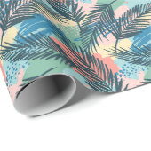 トロピカルパステルリーフパターン ラッピングペーパー (ロールコーナー)