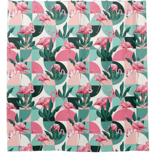 トロピカルパタンシャワーカーテン シャワーカーテン (正面)